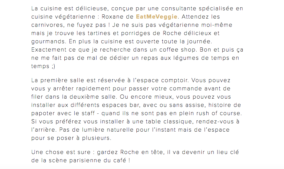 consultante restaurant coffee shop veggie roche coffee