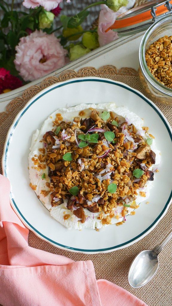 recette végétarienne : labneh aux aubergines au four
