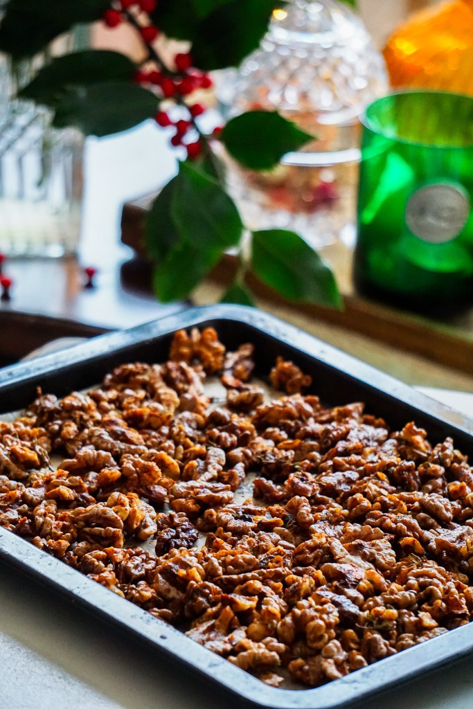 Noix caramélisées salées au paprika et thym