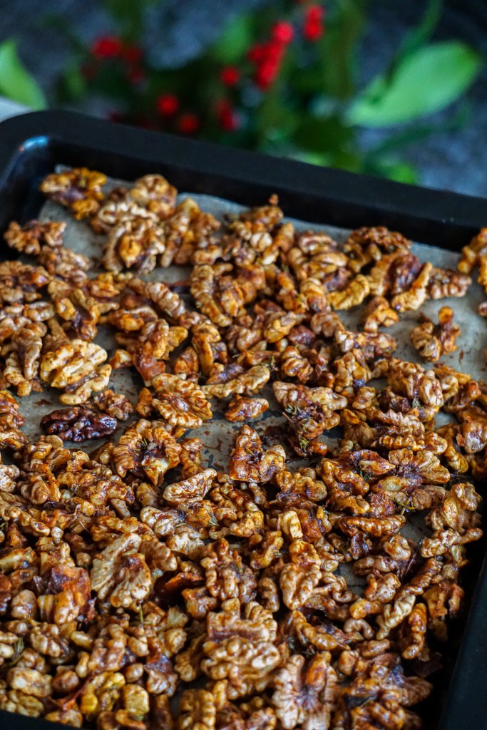 Noix caramélisées salées au paprika et thym